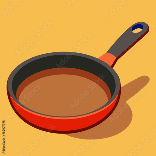 vector illustration of frying pan