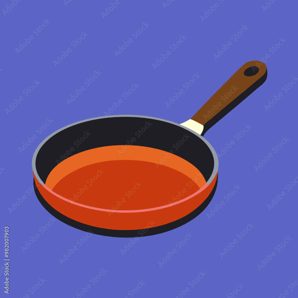 vector illustration of frying pan