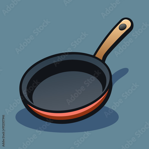 vector illustration of frying pan