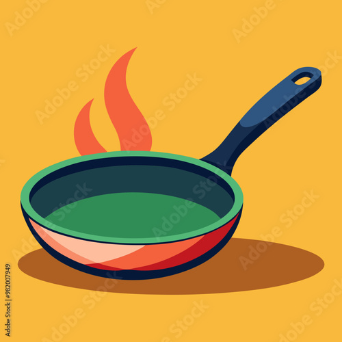 vector illustration of frying pan