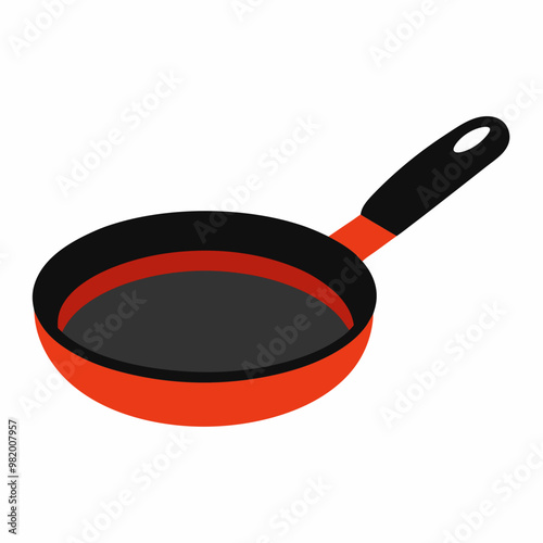 vector illustration of frying pan