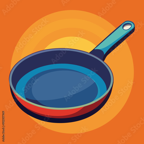 vector illustration of frying pan