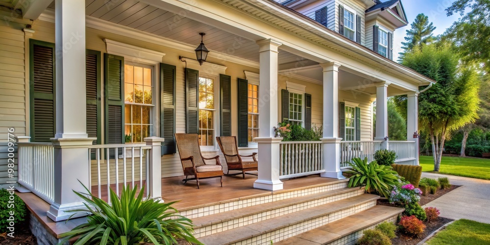 Inviting front porch of a Southern home , Southern, home, porch ...