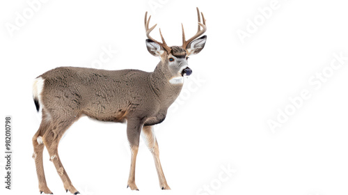 Mule Deer full body isolate on transparent background
