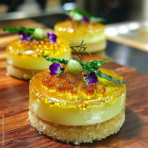 A vibrant dessert with a ge...
