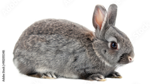 Netherland Dwarf Rabbit full body isolate on transparent background
