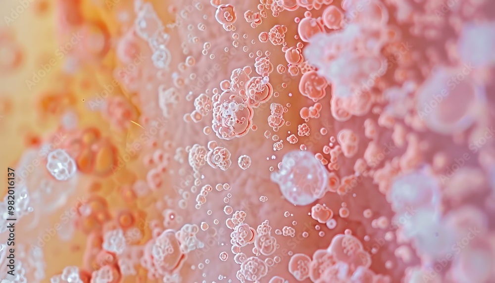 Pink and orange abstract biology background with round shapes Pink and orange abstract biology background with round shapes