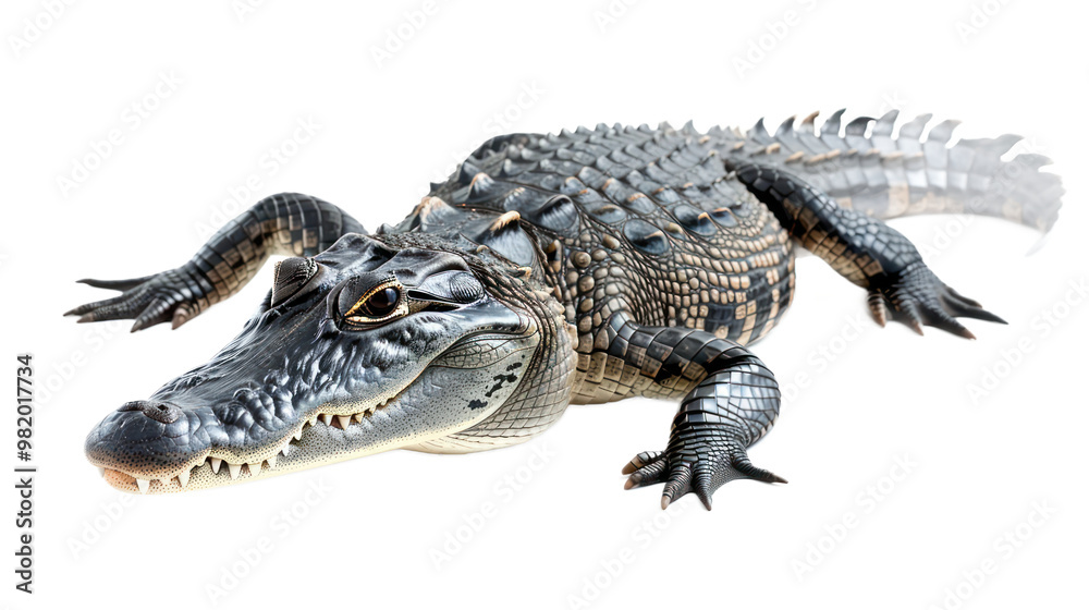 Fototapeta premium Nile Crocodile full body isolate on transparent background