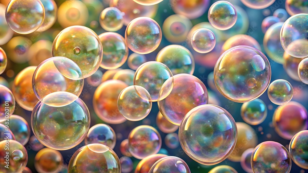 Multitude of Tiny Soap Bubbles in Warm Hues - Effervescent Micro Cosmos Multitude of Tiny Soap Bubbles in Warm Hues - Effervescent Micro Cosmos