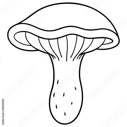 chanterelle mushroom outline coloring book page line art drawing