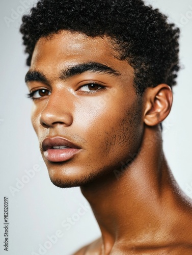 Captivating Close up Portrait of a Stylish and Confident Young Man