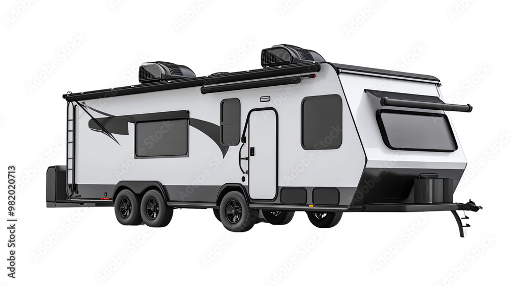 Fototapeta premium caravan on a white transparent background