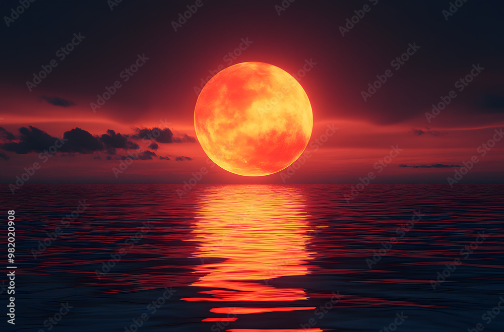 “A Red Moon Setting Over the Ocean Casting an Eerie Glow”
“A Red Moon Setting Over the Ocean Casting an Eerie Glow”