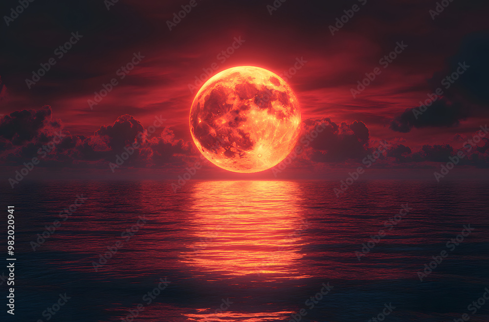 “A Red Moon Setting Over the Ocean Casting an Eerie Glow”
“A Red Moon Setting Over the Ocean Casting an Eerie Glow”