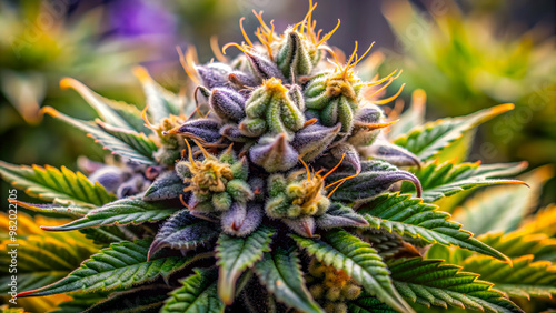 Extreme close-up of Royal Gorilla cannabis strain buds and flowers, royal gorilla, cannabis, strain, buds, flowers, close-up