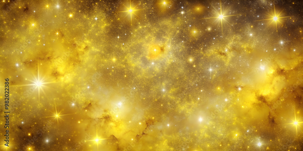 Yellow galaxy stars seamless pattern with space texture, stars, galaxy, seamless, pattern, yellow, space, texture