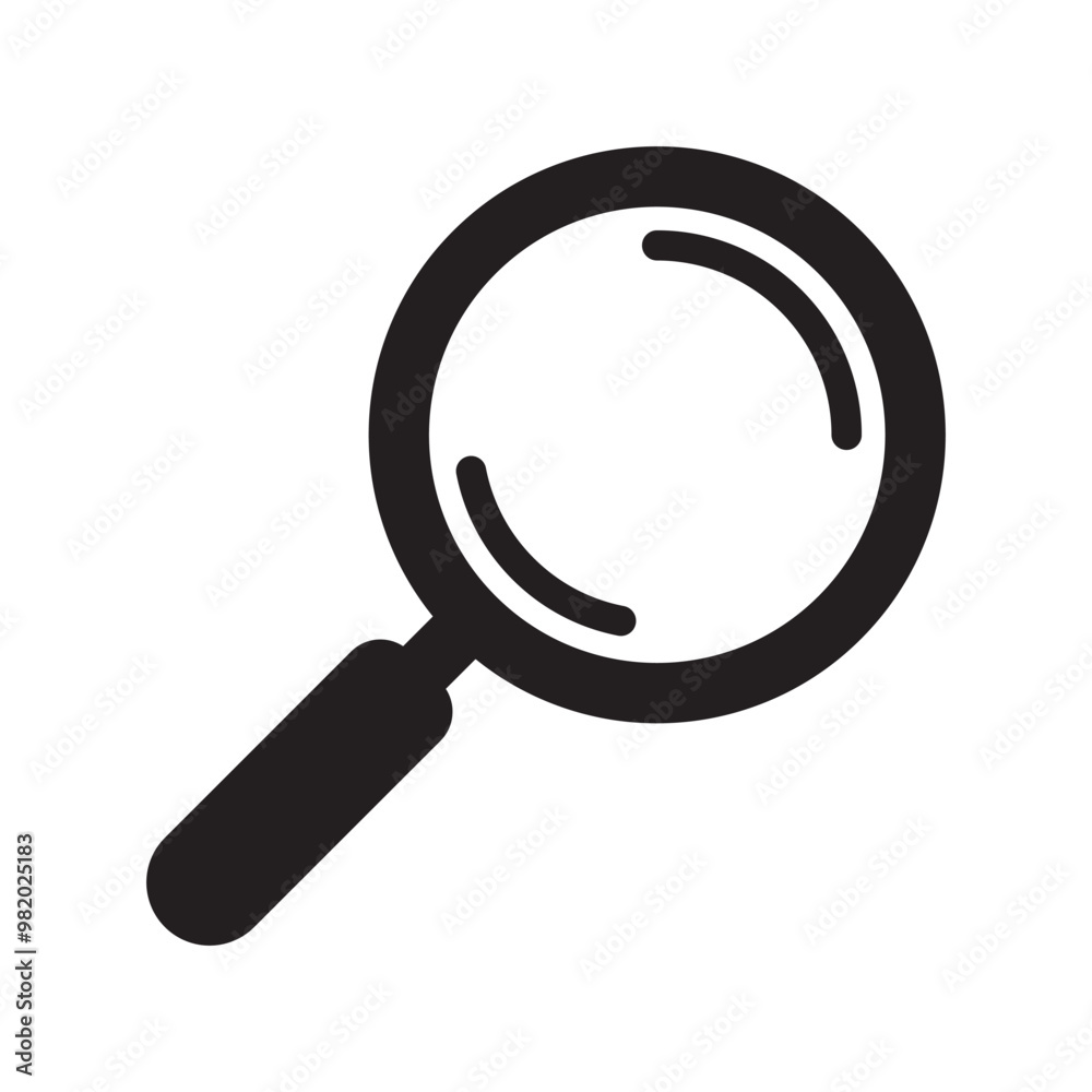 Magnifying glass icon, magnifier or loupe icon. Search icon. Magnifying glass icon, magnifier or loupe icon. Search icon.