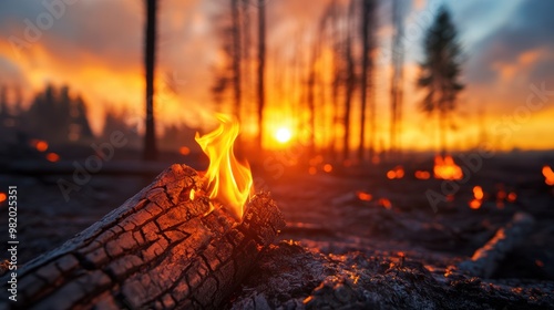 A photograph of a charred community center, representing the loss and hardship endured during a wildfire.