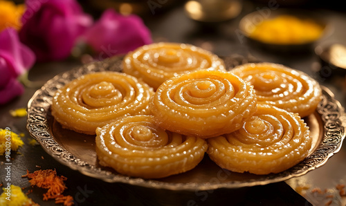 Diwali sweets jalebi Jhangiri Gujiya peda jndian Sweet dessert mithai festival photo