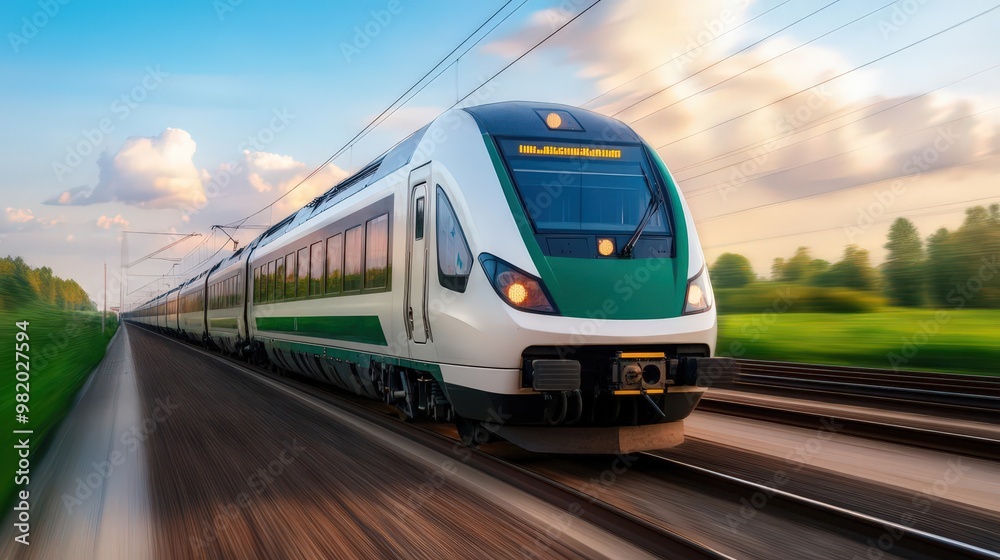 Naklejka premium Wide-angle view of a sleek