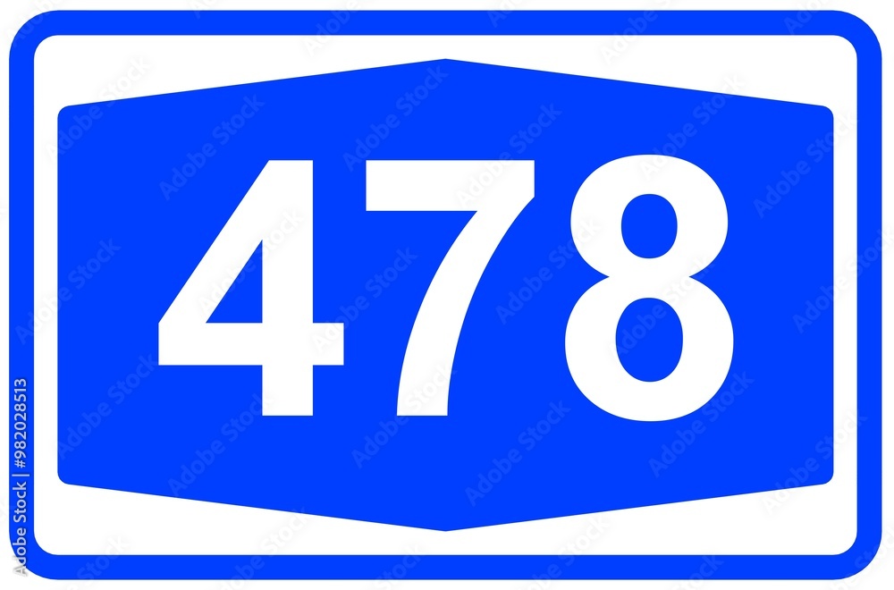 Illustration eines Autobahnschildes der Autobahn 478 in Deutschland Illustration eines Autobahnschildes der Autobahn 478 in Deutschland