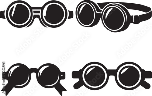 Goggles silhouette, Goggles icon, Goggles vector