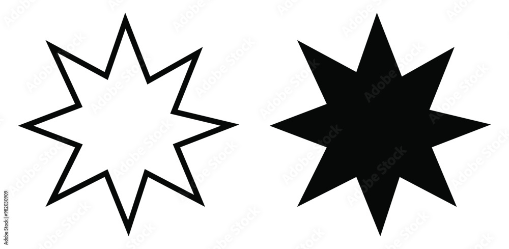 eight face sparkle star vector icon eight face sparkle star vector icon