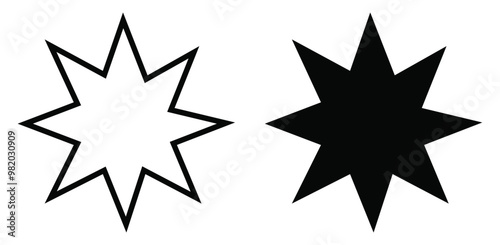eight face sparkle star vector icon