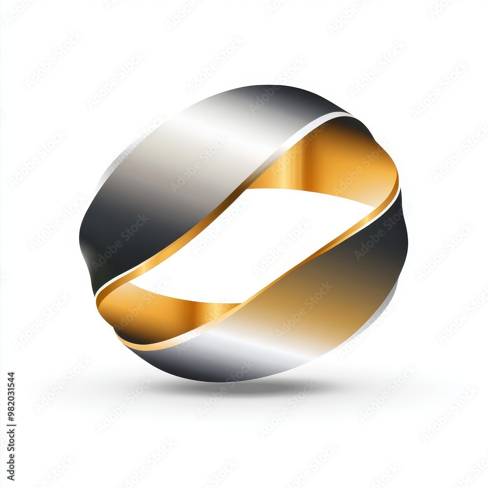 Modern 3D Abstract Metallic Ring Design