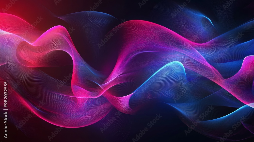 Vibrant Waves of Light in Abstract Composition Vibrant Waves of Light in Abstract Composition