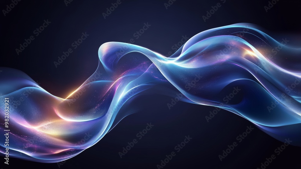 Colorful Abstract Flowing Waves on Dark Background Colorful Abstract Flowing Waves on Dark Background