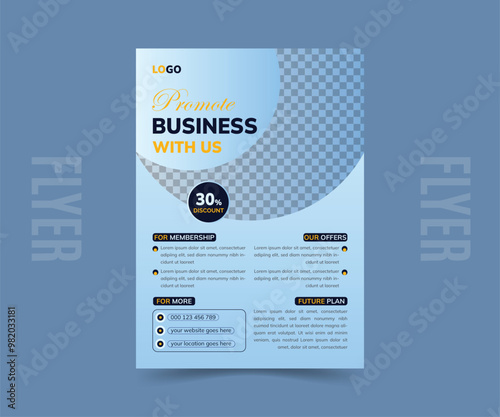 This is a business flyer with unique, modern, and  simple design
