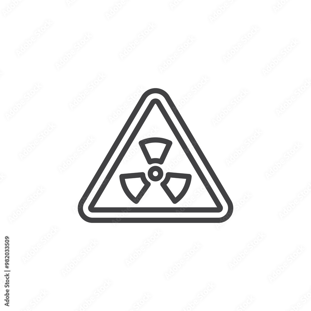 Radiation Hazard line icon