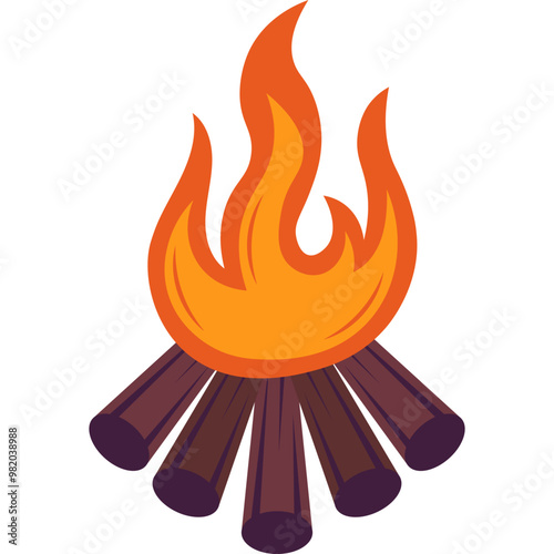 Bonfire Flat Illustration