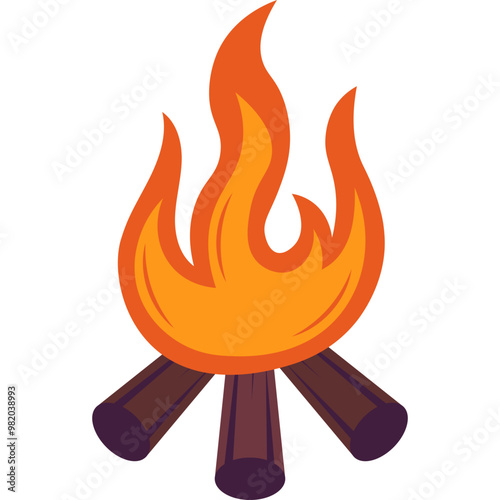 Bonfire Flat Illustration