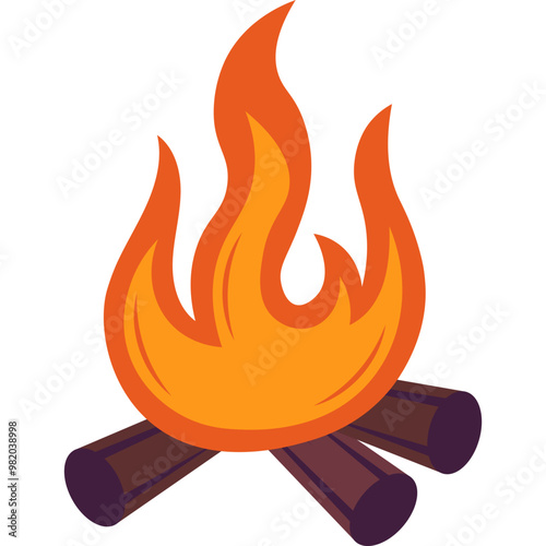 Bonfire Flat Illustration