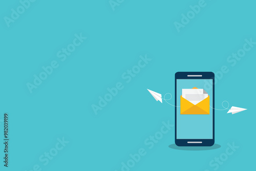 Newsletter. vector illustration of email marketing. subscription to newsletter, news, offers, promotions. a letter and envelope. subscribe, submit. send by mail.