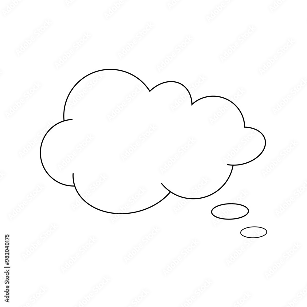A bubble for speech, a cloud. Contour, linear, graphic, vector illustration of a dialog box. Decorative beautiful blank element for design with text, messages, correspondence, information A bubble for speech, a cloud. Contour, linear, graphic, vector illustration of a dialog box. Decorative beautiful blank element for design with text, messages, correspondence, information