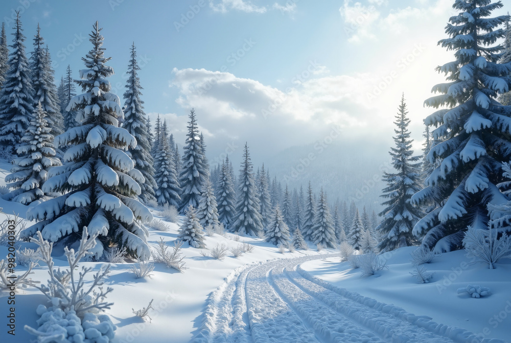 Enchanting Winter Wonderland: Snowy Forest Scene for Holiday Marketing, Seasonal Promotions, and Festive Designs Enchanting Winter Wonderland: Snowy Forest Scene for Holiday Marketing, Seasonal Promotions, and Festive Designs