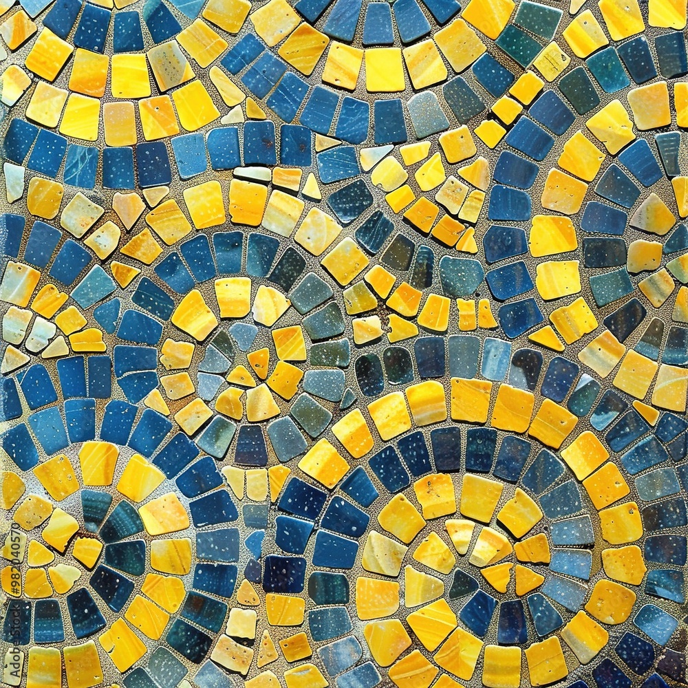 Fototapeta premium a colorful and artistic pattern mosaic street tile