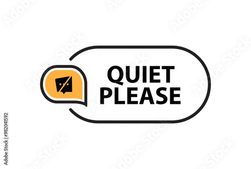quiet please sign on white background	