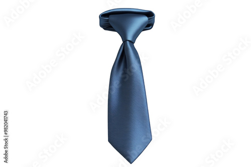 Blue tie tied on transparent background