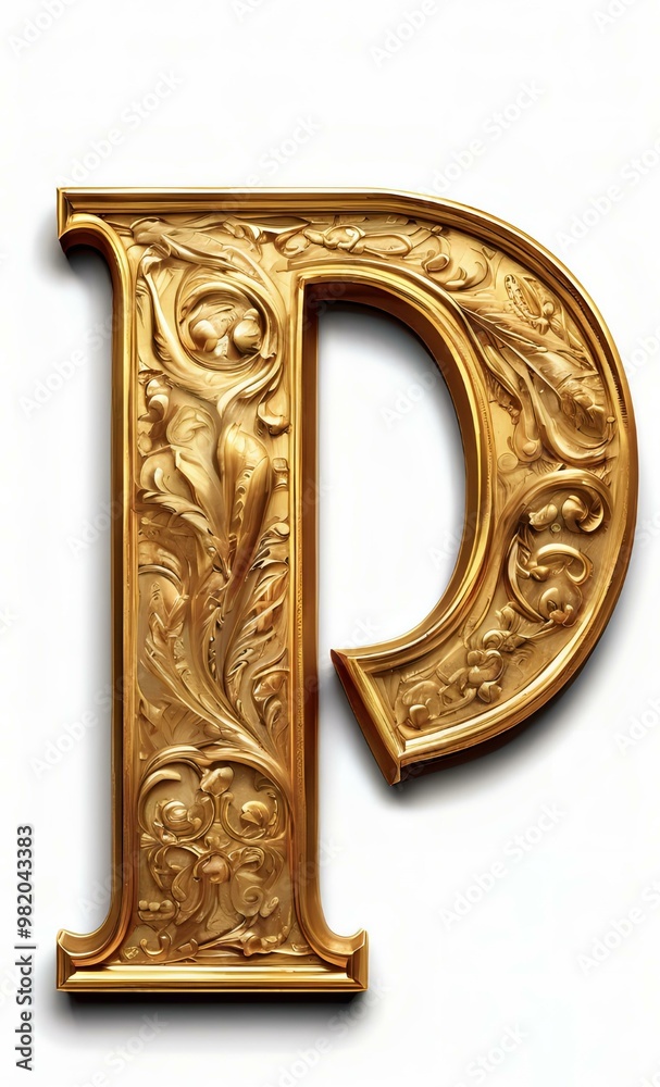 golden font letter P golden font letter P