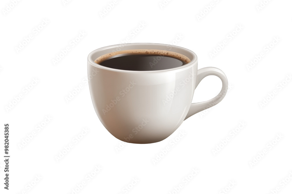 White cup of coffee on a transparent background White cup of coffee on a transparent background