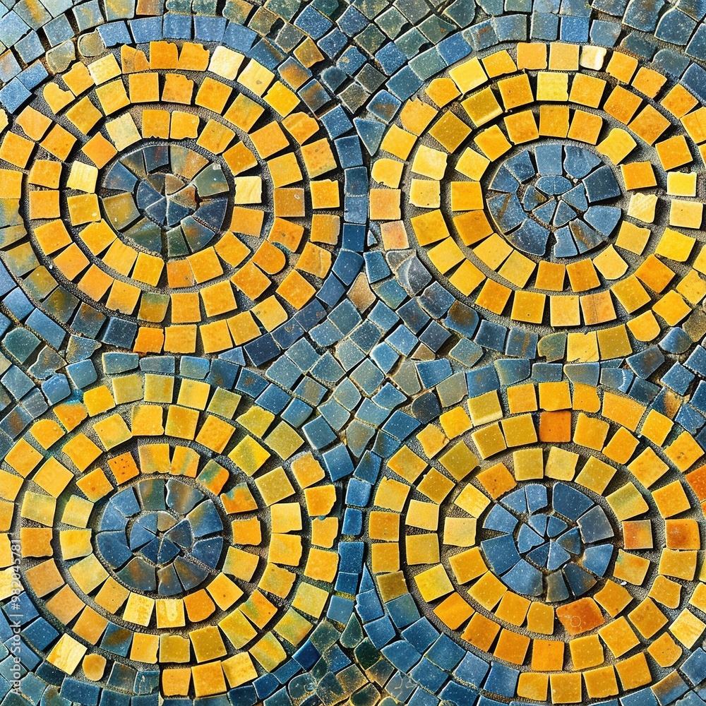 Fototapeta premium a colorful and artistic pattern mosaic street tile