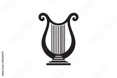  Harp silhouette clipart vector illustration