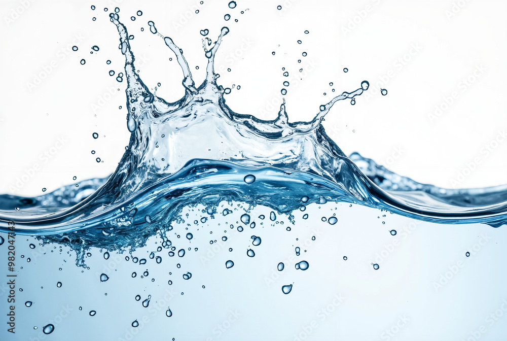 Isolated Water Splash on White: Dynamic Liquid Movement for Beverage Ads, Health Campaigns & Artistic Projects Isolated Water Splash on White: Dynamic Liquid Movement for Beverage Ads, Health Campaigns & Artistic Projects