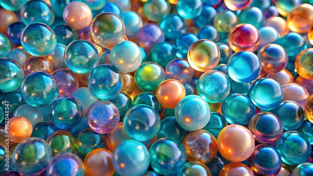 Ethereal Blue and Orange Glass Marbles in Soft Focus Ethereal Blue and Orange Glass Marbles in Soft Focus
