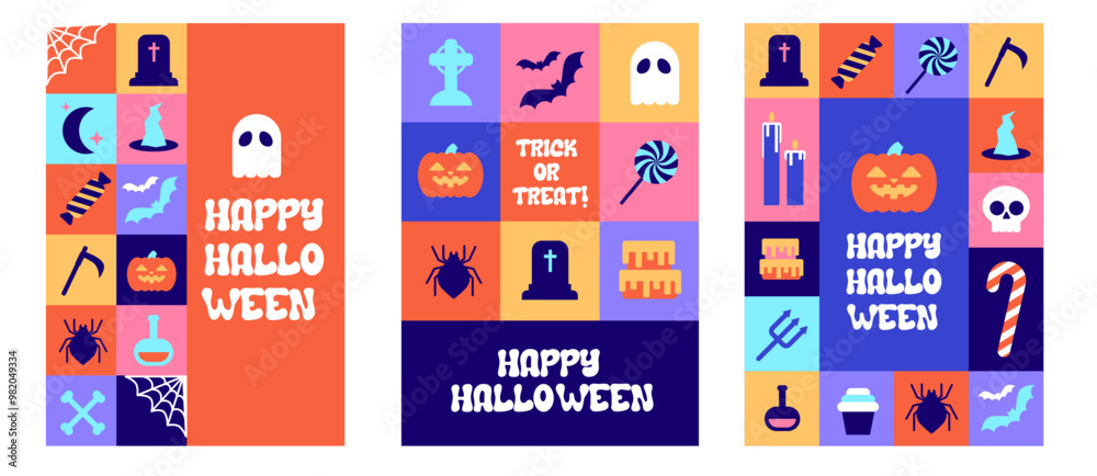 Set of halloween postcards Set of halloween postcards