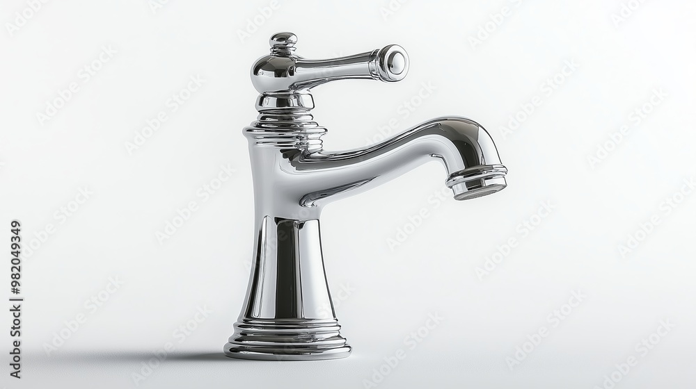Elegant chrome faucet design showcasing modern craftsmanship with traditional styling for kitchen or bathroom use Elegant chrome faucet design showcasing modern craftsmanship with traditional styling for kitchen or bathroom use